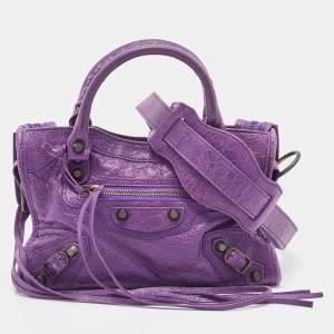 Balenciaga Ultraviolet Leather Mini RH Classic City Bag