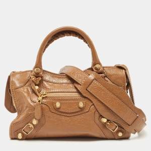 Pre Owned Balenciaga Brown Leather Mini Classic City Bag