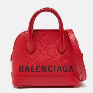 Balenciaga Red Leather XXS Ville Satchel