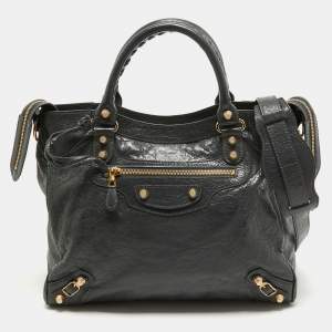 Pre Owned Balenciaga Dark Grey Leather GH Velo Bag