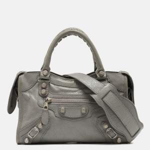 Pre Owned Balenciaga Ciment Leather Mini RH City Tote