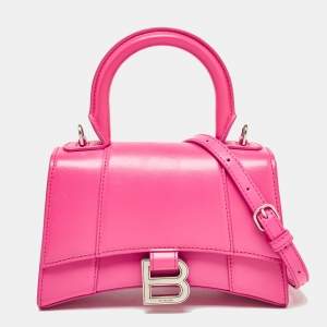 Balenciaga Pink Leather XS Hourglass Top Handle Bag