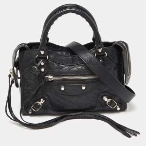 Balenciaga Black Leather Mini City Bag