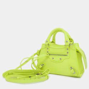 Balenciaga Lime Leather Neo Classic Mini Top Handle Bag  
