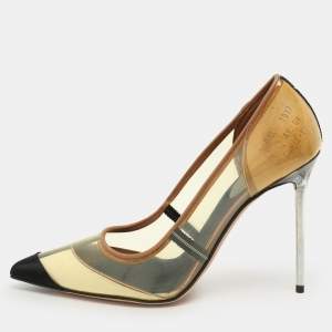 Balenciaga Multicolor PVC  And Satin Pointed Toe Pumps Size 39