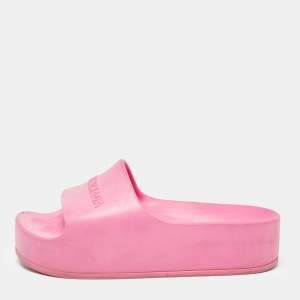 Balenciaga Pink Rubber Platform Chunky Sandals Size 37