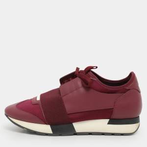 Balenciaga Two Tone Leather, Mesh and Neoprene Race Runner Sneakers Size 38