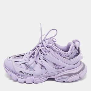 Balenciaga Light Purple Mesh and Faux Leather Track Sneakers Size 40