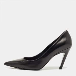 Pre Owned Balenciaga Black Leather Knife Pumps Size 38