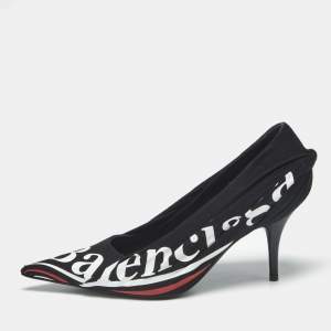 Pre Owned Balenciaga Black Fabric Knife Pointed Toe Pumps Size 35.5