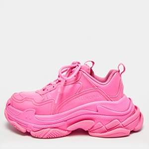 مملوكة مسبقًا Balenciaga Triple S Monoblock Size 37 Pink Rubber Low Top Sneakers
