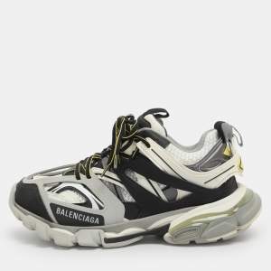 Pre Owned Balenciaga Track Size 37 Black/White Mesh and Synthetic Leather Low Top Sneakers
