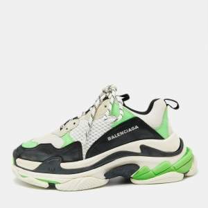 Balenciaga Multicolor Leather And Mesh Triple S Clear Sneakers Size 39