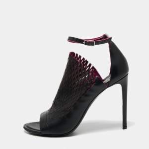 Balenciaga Black Leather Ankle Strap Sandals Size 40