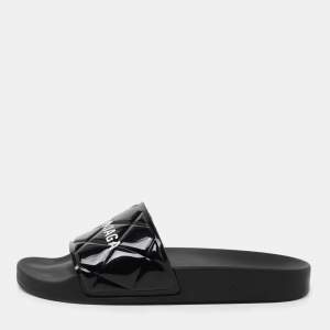 Balenciaga Black PVC  Slide Flats Size 37