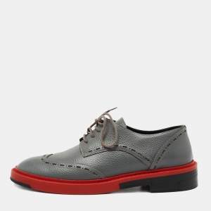 Balenciaga Grey Leather Lace Up Derby Size 39   