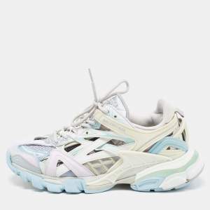 Pre Owned Balenciaga Multicolour Leather and Mesh Track 2 Low Top Sneakers Size 39