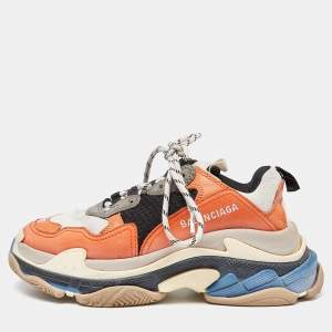 Balenciaga Tricolor Leather and Mesh Triple S Sneakers Size 37