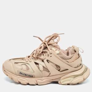 Balenciaga Beige Leather and Mesh Track 2 Sneakers Size 39
