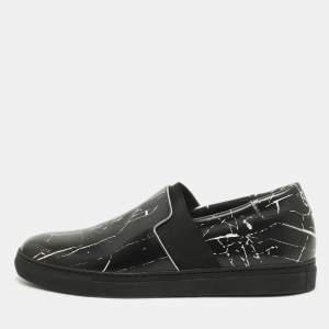 Balenciaga Black Leather Slip On Sneakers Size 40  