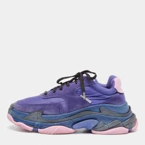 Balenciaga Purple Neoprene And Suede Triple -S Sneakers Size 40 