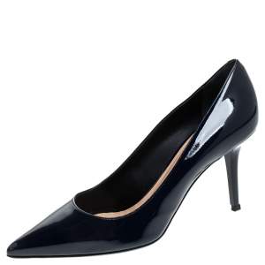 Ballin Blue Patent Leather Pointed Toe Pumps Size 38