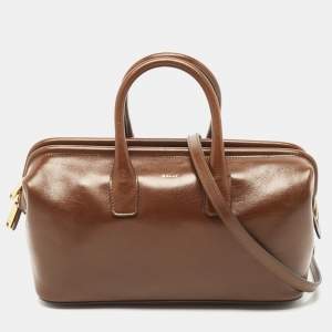 Bally Brown Glaze Leather Small Belle Boston Bag