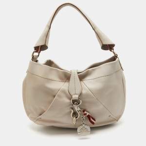 Bally Off White Leather Milip Hobo