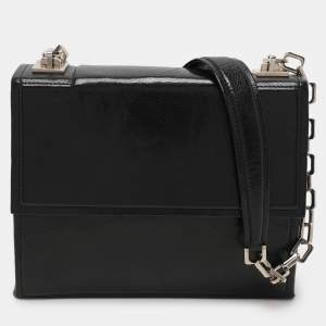 Bally Black Patent Leather Chain Shoulder Bag