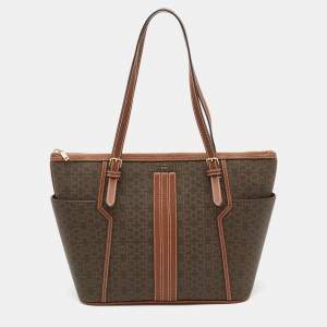 Bally Brown Printed Coated Canvas and Leather Damirah Tote