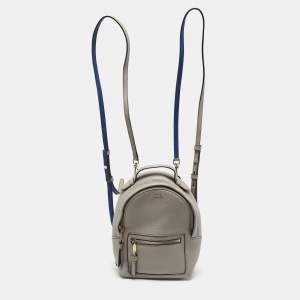 Bally Grey Leather Mini Backpack