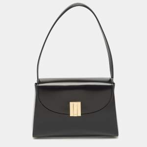 Bally Black Brushed Leather Small Ollam Shoulder Bag