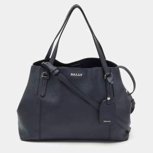 Bally Navy Blue Leather Medium Seraphine Tote