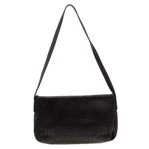 Bally Black Branchville Embossed Leather Shoulder Bag
