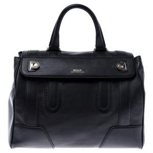 Bally Black Leather Top Handle Bag