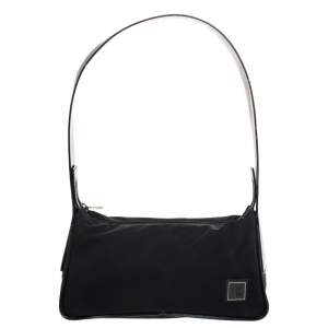Bally Black Nylon and Leather Shoulder Bag