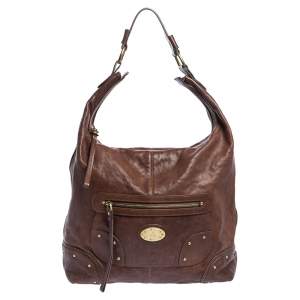 Bally Brown Leather Front Pocket Hobo