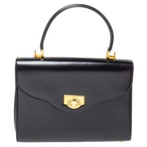 Bally Black Leather Vintage Top Handle Bag