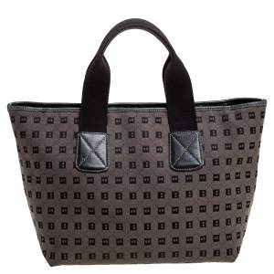 Bally Brown/Black Canvas and Leather Tote