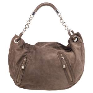 Bally Brown Suede Chain Hobo