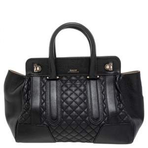 Bally Black Quilted Leather Satchel