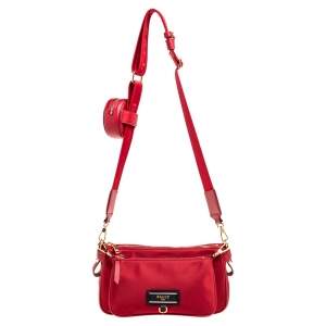 Bally Red Nylon Mini Elenia Crossbody Bag