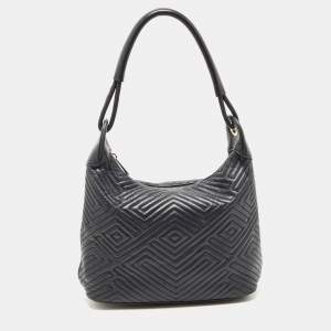 Bally Black Quilted Leather Zip Shoulder Bag