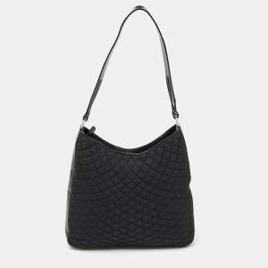 Bally Black Quilted Nylon Hobo