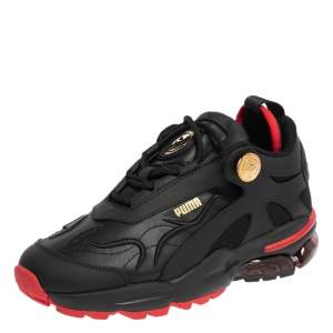 Puma x Balmain Black Leather and Fabric Cell Stellar Sneakers Size 37