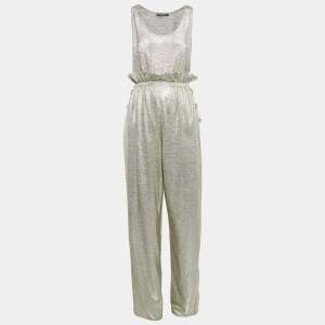 Balmain Metallic Jersey Pant & Top Set M