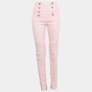Balmain Pink Denim Button Detail Jeans M Waist 28"