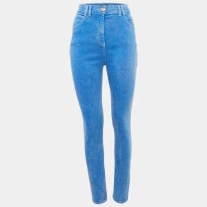 Pre Owned Balmain Blue Faded Denim Skinny Jeans M Waist 27"