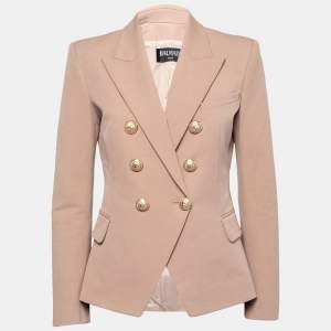 Pre Owned Balmain Beige Cotton Double Breasted Blazer M