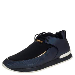 Balmain Black/Blue Neoprene Doda Sneakers Size 40
